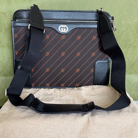 Gucci 752595 Unisex Interlocking Medium GG Messenger Bag - Picture 10 of 16